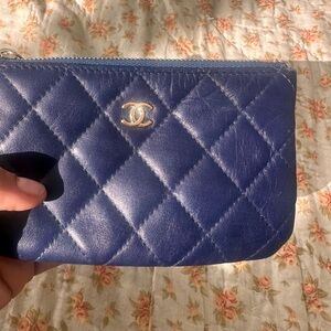 CHANEL Navy Fabric Pouch